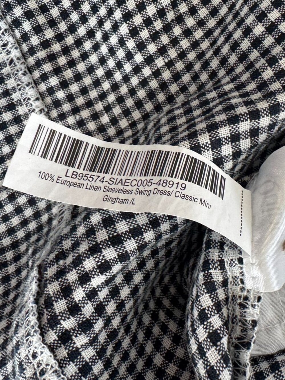 Quince 100% European Linen Sleeveless Swing Dress in Classic Mini Gingham - Picture 11 of 13